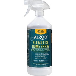 ALZOO Natural Flea & Tick Home Spray, Helps Eliminate and Repel Pests, Use on Flooring, Furniture, Pet Beds, Plant-Based 32 Oz. - 1 of 4