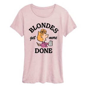 Women's - Peanuts - Blondes Get More Done Short Sleeve Graphic T-Shirt - 1 of 4