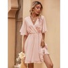 Women's Floral Dress Casual Short Sleeve Sundress Swing A Line Maxi Dresses - 2 of 4