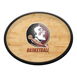 College Basketball Hardwood Design Oval Slimline Lighted Wall Sign - 1 of 4