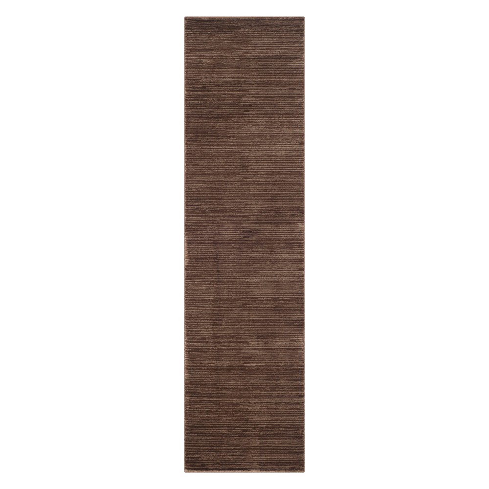 2'2inx10' Runner Solid Loomed Rug Brown - Safavieh