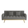 69-Inch Convertible Sofa Bed With 3-Gear Adjustable Sofa Teddy Fleece 2 Throw Pillows 2 In 1 Convertible Sleeper Sofa Bed - 3 of 4