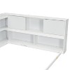 CAVINAS Full Size Floor Bed Modern Pine Bed Frame with L-Shaped Storage Bookcases and Sliding Door for Bedroom - 4 of 4