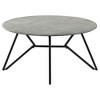 36" Wood Round 2-Piece Coffee and End Table Set with Break-Proof SmartTop for Modern Living Room or Loft Spaces - 4 of 4