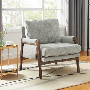 Roundhill Furniture Kelly Mid-Century Modern Velvet Accent Armchair - 1 of 4