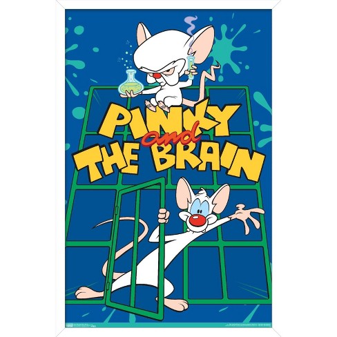 Trends International Pinky And The Brain - Key Art Framed Wall Poster  Prints White Framed Version 22.375 x 34