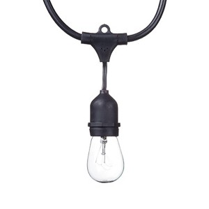 Globe 48 Feet  S14 Dublin LED Vintage 80 Lumens String 12 Bulb Light Set, Includes Plug In, Black Cord and Bulbs for Indoor and Outdoor Use - 1 of 4