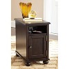 Signature Design by Ashley Barilanni Chairside End Table with USB Ports and Outlets Dark Brown: Mid-Century Modern, Storage Shelf, Wood Legs - 3 of 4