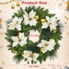 24-Inch Pre-Lit Christmas Wreath with Warm White LED Lights, Frosted Pine Cones, Indoor Outdoor Holiday Door Decor - 2 of 4