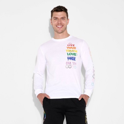 Pride Adult Smiley World 'Live Your Truth' Long Sleeve T-Shirt - White