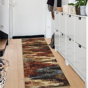 Modern Abstract Area Rug Indoor Washable Rug Stain Resistant Low Pile Rugs for Living Room Bedroom - 1 of 4