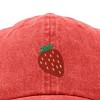 Dalix Strawberry Embroidered Cotton Dad Hat Fruit Adjustable Casual Baseball Cap Nature Womens - 2 of 4