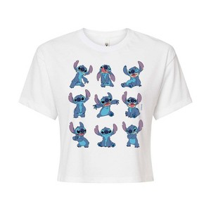 Women's - Lilo and Stitch - Stitch Poses Cropped Graphic T-Shirt - 1 of 4