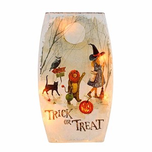 Stony Creek 8.0 Inch Trick Or Treat Pre-Lit Med Vase Halloween Lighted Glass Accent , Halloween Decor Halloween Pre-Lit Vase (1PC) - 1 of 4