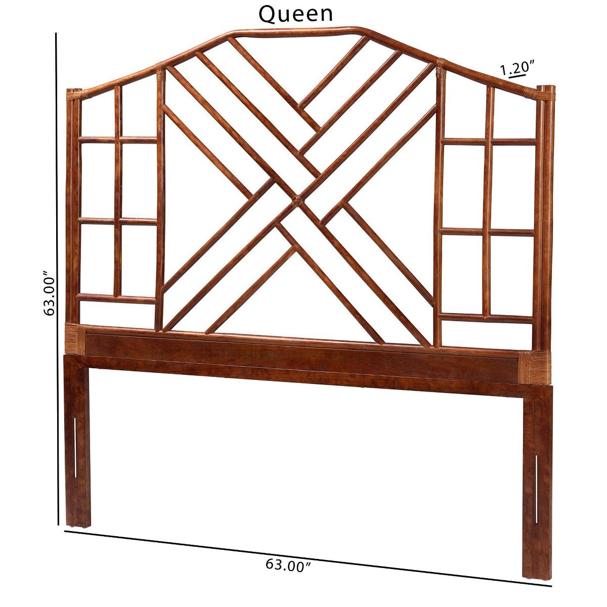 bali & pari Kachiri Marbled Tortoise Natural Rattan Headboard Brown - thumbnail 5
