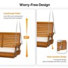 2-Person Patio Wood Porch Swing With Cushion - 2 of 4