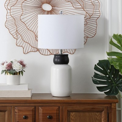Ventrus 25" Black and White Ceramic Table Lamp