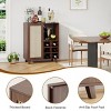 SEVOBAL 47" Sideboard Cabinet Storage Bar Cabinet with Rose Racks Buffet Cabinet for Home Living Room Kitchen Entryway, Brown, 15"*27.5"*33.8" - 4 of 4