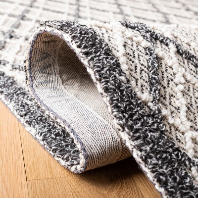 Elegant Hand-Tufted Woolen Area Rug in Dark Grey/Light Grey, 5' x 8'