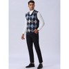 Lars Amadeus Men's Casual Argyle V Neck Sleeveless Knit Pullover Sweater Vest - 4 of 4