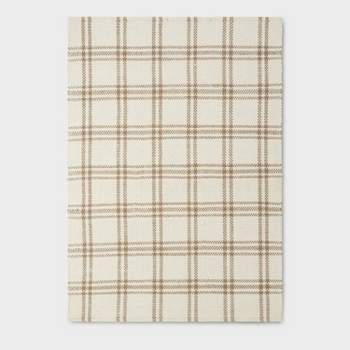 5'x7' Cottonwood Hand Woven Plaid Wool/cotton Area Rug Neutral - Threshold™  Designed With Studio Mcgee : Target