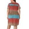 Agnes Orinda Women's Plus Size Tie Dye Trendy V Neck Round Hem Casual T-Shirt Dresses - 4 of 4