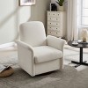 Modern Barrel Armchair,360° Swivel Linen Upholstered Accent Chair with Solid Wood Frame for Bedroom Living Room-Coolbibila - 2 of 4