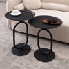 Lyngins Lantern-Shaped Metal End Tables Living Room, Retro Tray Side Table with Weighted Base, Small Side Table, Round End Table, Small Coffee Table - 2 of 4