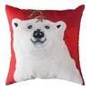 Polar Bear & Lynx Christmas Scene Pillow – Climaweave Polyester, 18"x18" by Manual Woodworkers & Weavers - 3 of 3