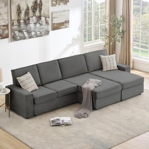 Modular Sectional Sofa, U/L-Shaped Couch w/ Removable Cover, Modern Convertible Deep Seat Sofa, Comfy Cloud Sleeper Sofa Couch for Living Room&Office - 1 of 4