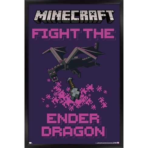 Trends International Minecraft - Fight The Ender Dragon Framed Wall Poster Prints - image 1 of 4