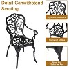 3-Piece Outdoor Bistro Set, Rust-Resistant Cast Aluminum Table and Chairs with Umbrella Hole - 3 of 4