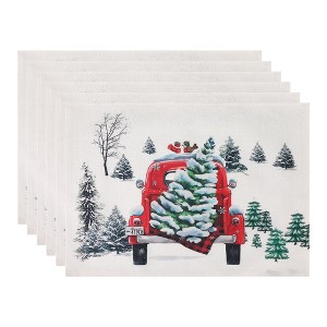 REGALWOVEN Placemats Set of 6 Linen Placemats, Washable Kitchen Table Mat, Seasonal Holiday Christmas Place Mats for Party - 1 of 4