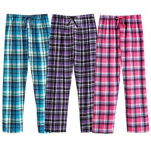 Collections Etc Ladies 3-pack Flannel Pj Pants - 1 of 4