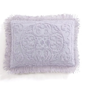Collections Etc Luxurious Medallion Chenille Fringe Border Pillow Sham - 1 of 3