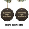 Southwest Minnesota State University Mustangs Logo Porcelain Scalloped Holiday Christmas Tree Ornament - 2 of 4