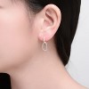 Guili Two Tone with Clear Cubic Zirconia Oval Shaped Drop Earrings - 3 of 3
