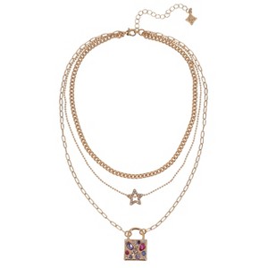 FAOabulous by FAO Schwarz Girls 1pk Layered Necklace Multi Color - 1 of 2