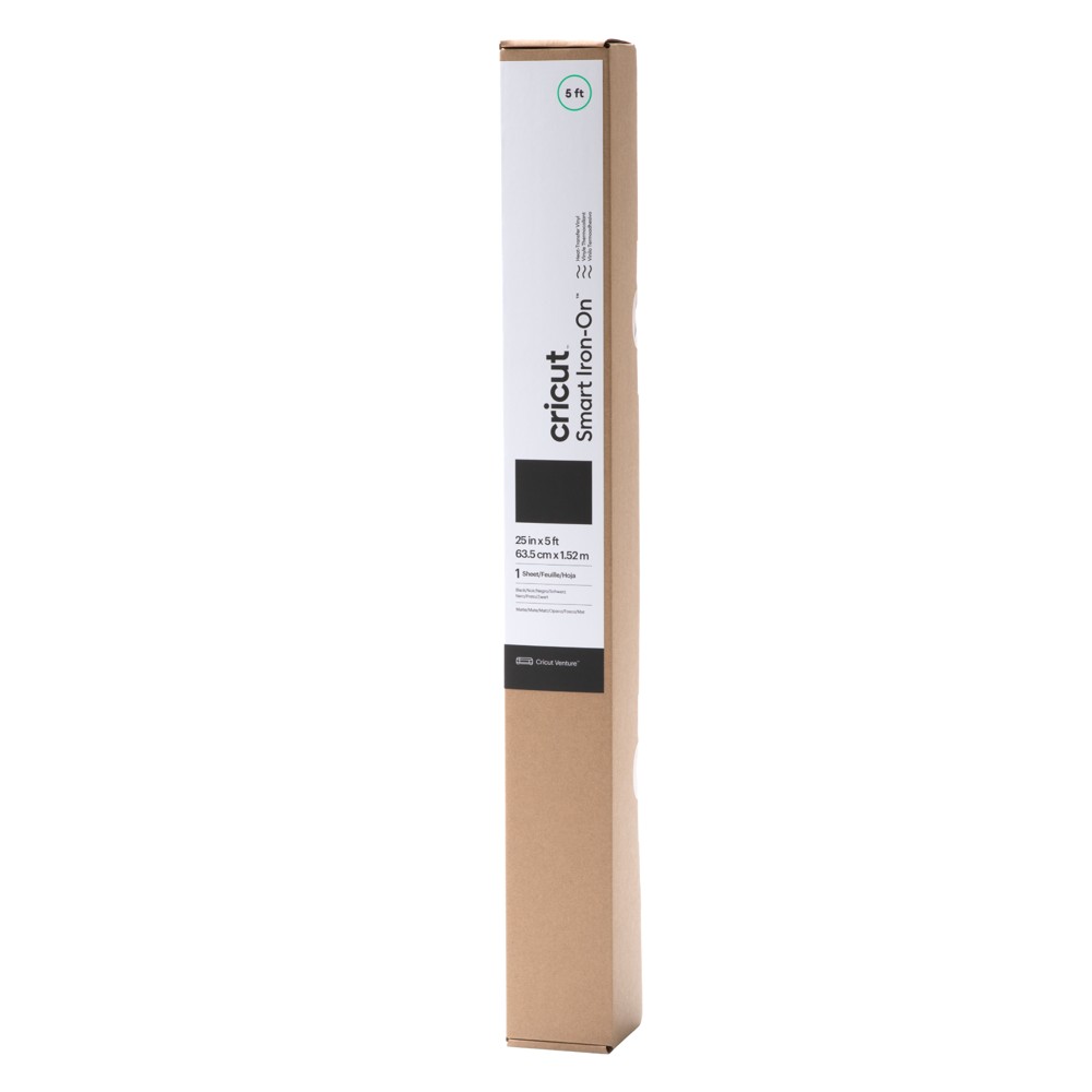 Cricut 5' x25" Venture Smart Iron-On Black: PET Craft Cutting Material, Compatible with Cricut Venture