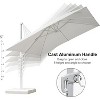 PURPLE LEAF  Patio Umbrella White Cantilever Offset Umbrella Rectangle Outdoor Umbrella with 360-degree Rotation - 4 of 4