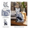 Sagebrook Home 8" Ceramic Cat Sculpture - Contemporary Vintage Style Chinoiserie Blue and White Floral Sitting Cat Statue - Cat Lover Gift - Home and - 3 of 4