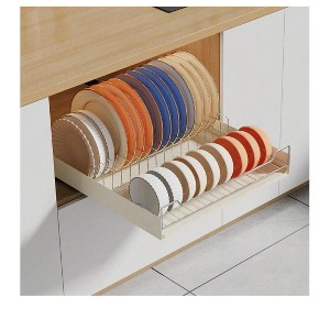 Pull Out Cabinet Organizer, Metal Slide Out Dish And Bowl Drying Rack, Fixed With Adhesive Film, Cabinet Organizers For Kitchen Under Sink, 15.4"W X - 1 of 4