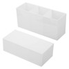 Unique Bargains 3 Compartments Acrylic Large Capacity Square Office Home Pencil Holder 2 Pcs - 4 of 4