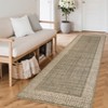 Washable Modern Geometric Bordered Living Room Rugs, Soft Thin Non Slip Large Throw Carpet for Dining Room Bedroom - 3 of 4