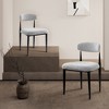 Set of 2 Boucle Armless Dining Chairs , with Curved Backrest and Black Metal Legs for Dining Room and Living Room - Morden Fort - 4 of 4