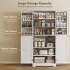 Farmhouse Kitchen Pantry, 72" Tall Pantry Cabinet with 4 Barn Doors, 4 Adjustable Shelves and 8 Door Shelves Wash - 4 of 4