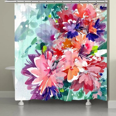 Laural Home Vivid Floral Cluster Shower Curtain : Target