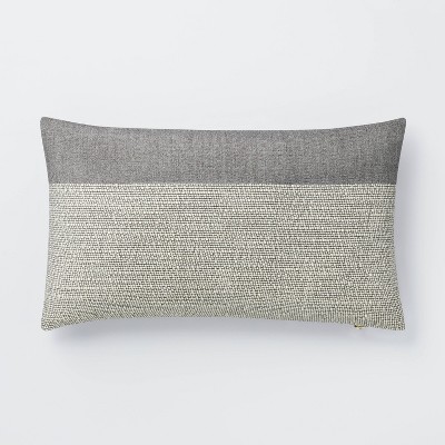 Oversized Color Block Lumbar Throw Pillow Cream/Gray - Threshold™ designed with Studio McGee