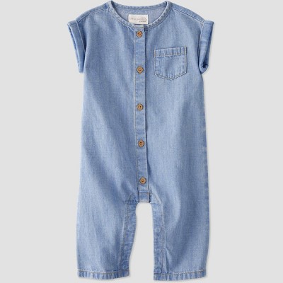 Image of Little Planet by Carter's Organic Baby Chambray Jumpsuit - 3M