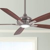60" Minka Aire Modern Indoor Ceiling Fan with LED Light Remote Control Brushed Nickel for Living Room Kitchen Family Home Office - 2 of 4